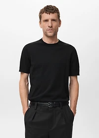Cotton fine-knit t-shirt