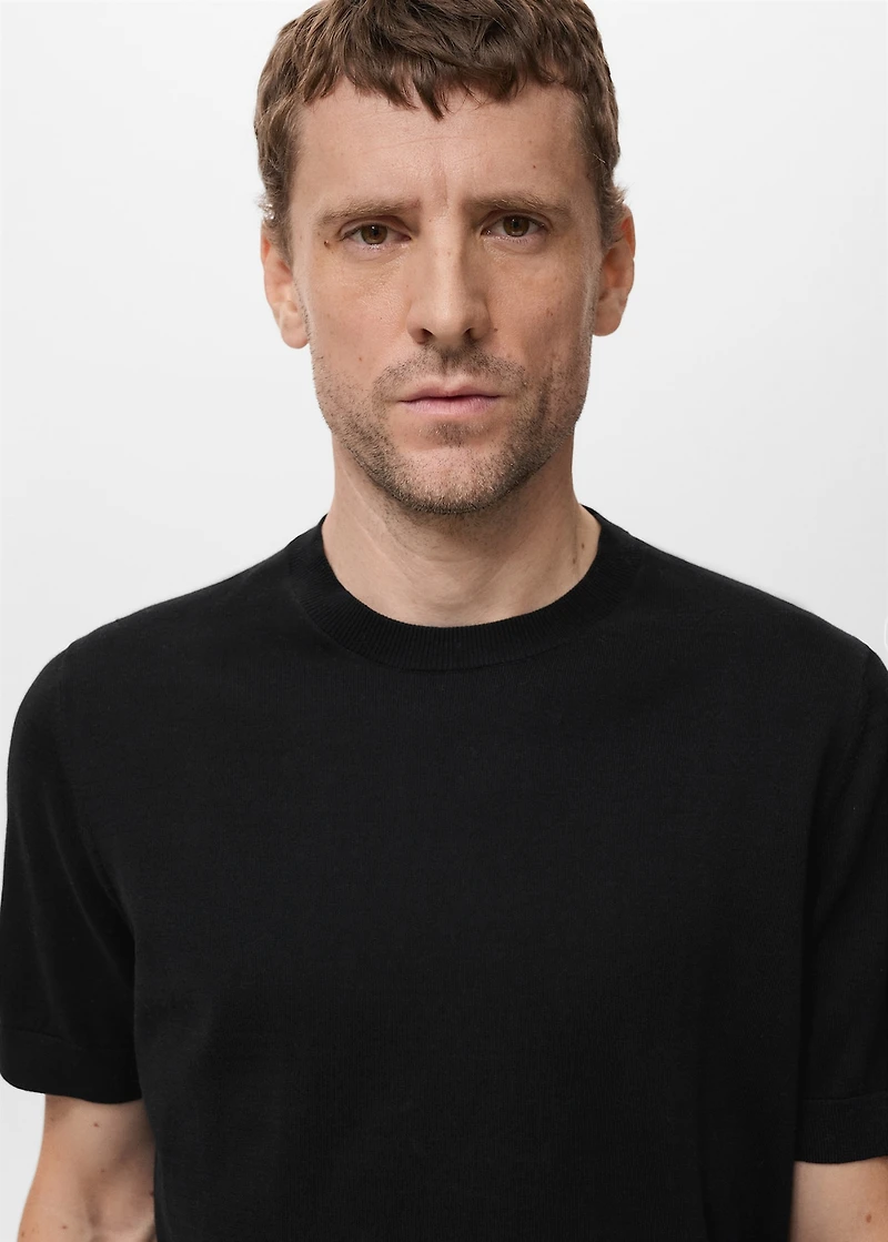 Cotton fine-knit t-shirt