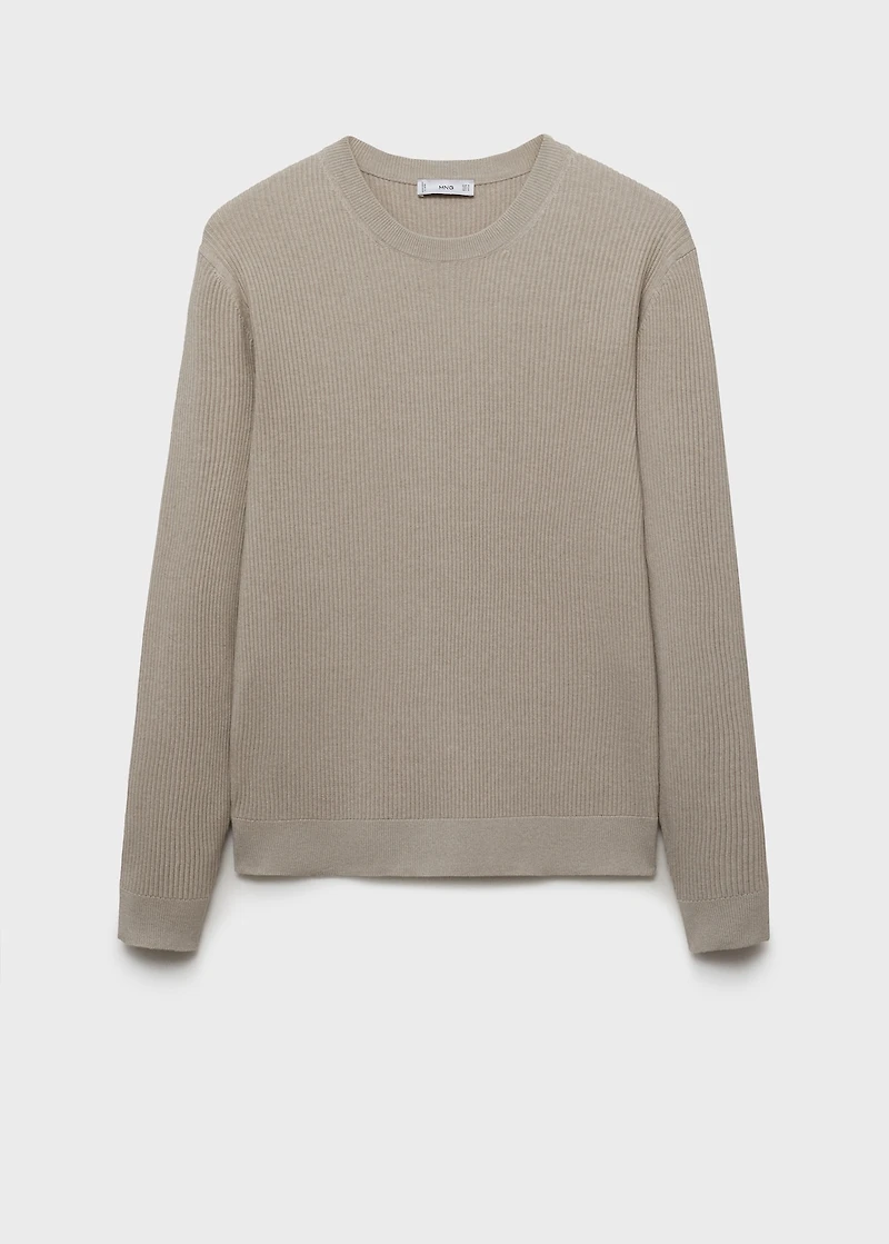 Fine rib-knit cotton sweater