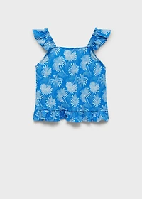 Printed ruffle top