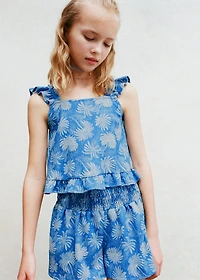 Printed ruffle top