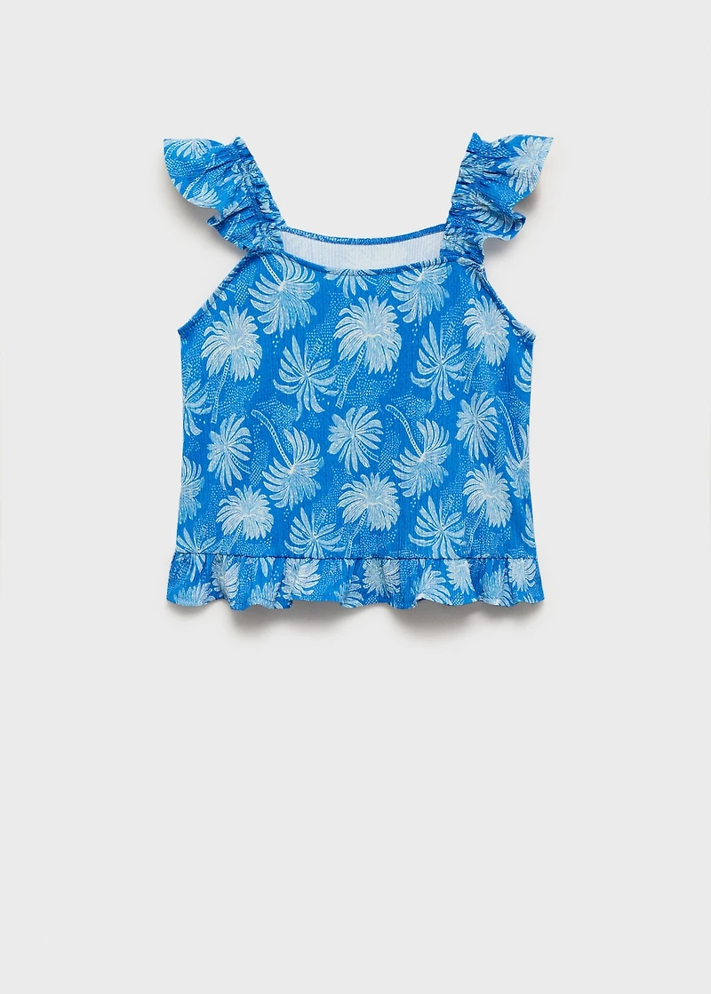 Printed ruffle top