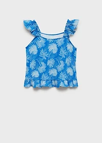 Printed ruffle top
