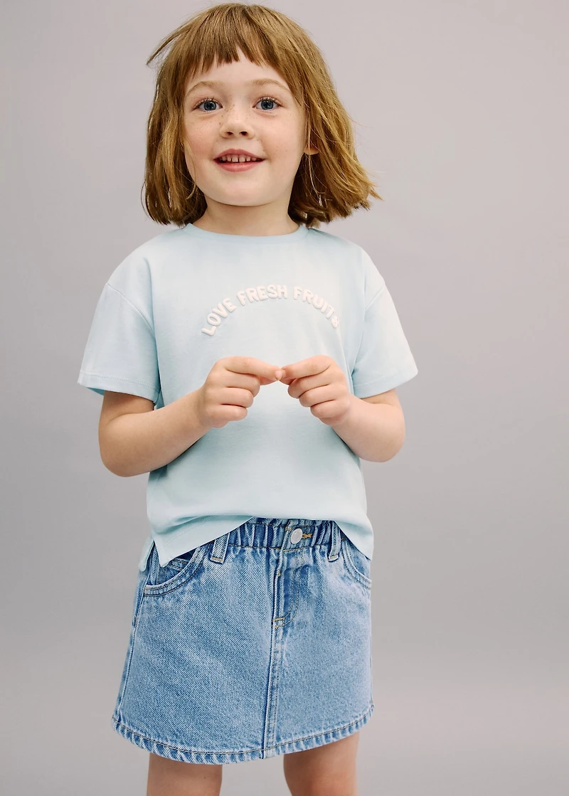 Paperbag denim skirt