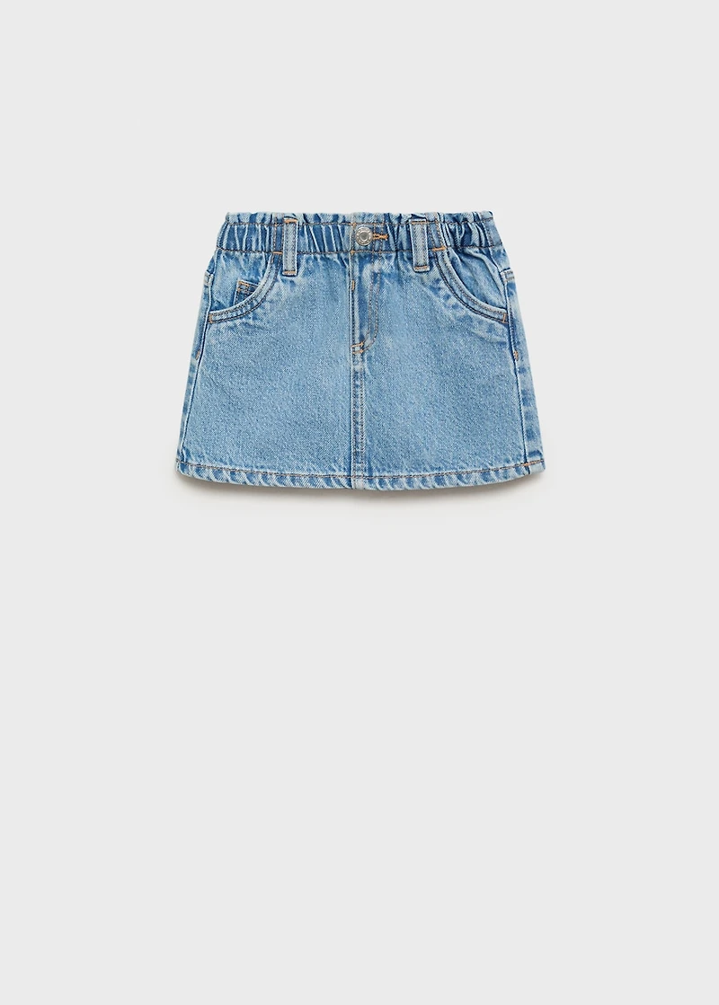 Paperbag denim skirt