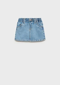Paperbag denim skirt
