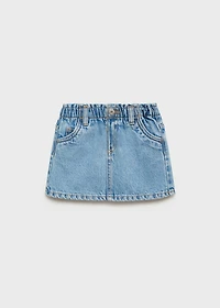 Paperbag denim skirt