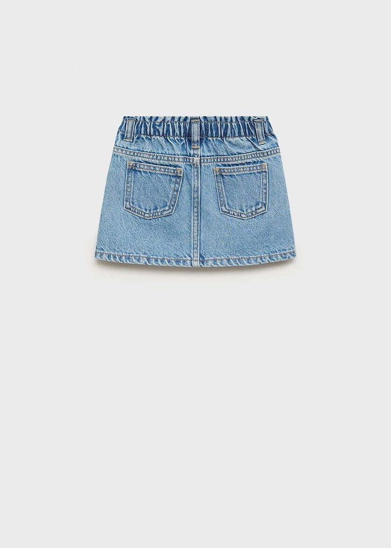 Paperbag denim skirt
