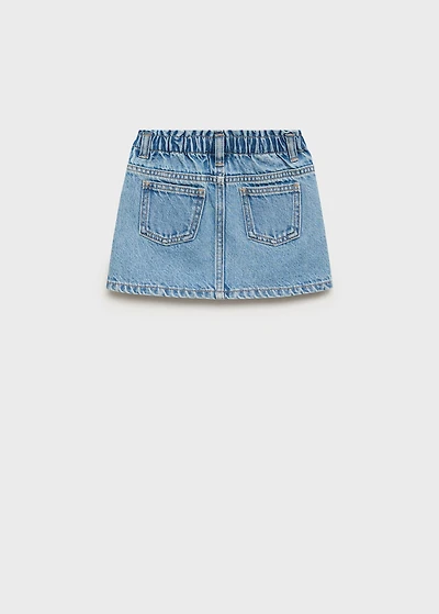 Paperbag denim skirt