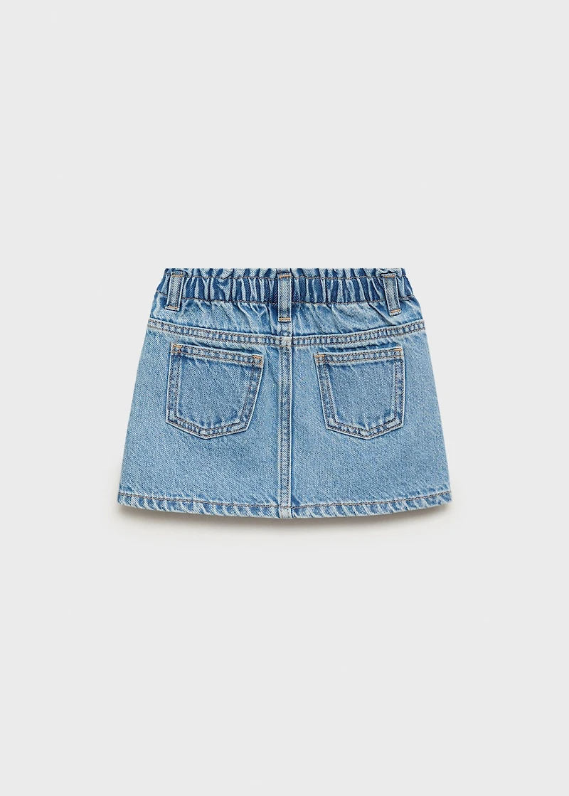 Paperbag denim skirt