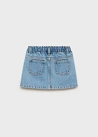 Paperbag denim skirt