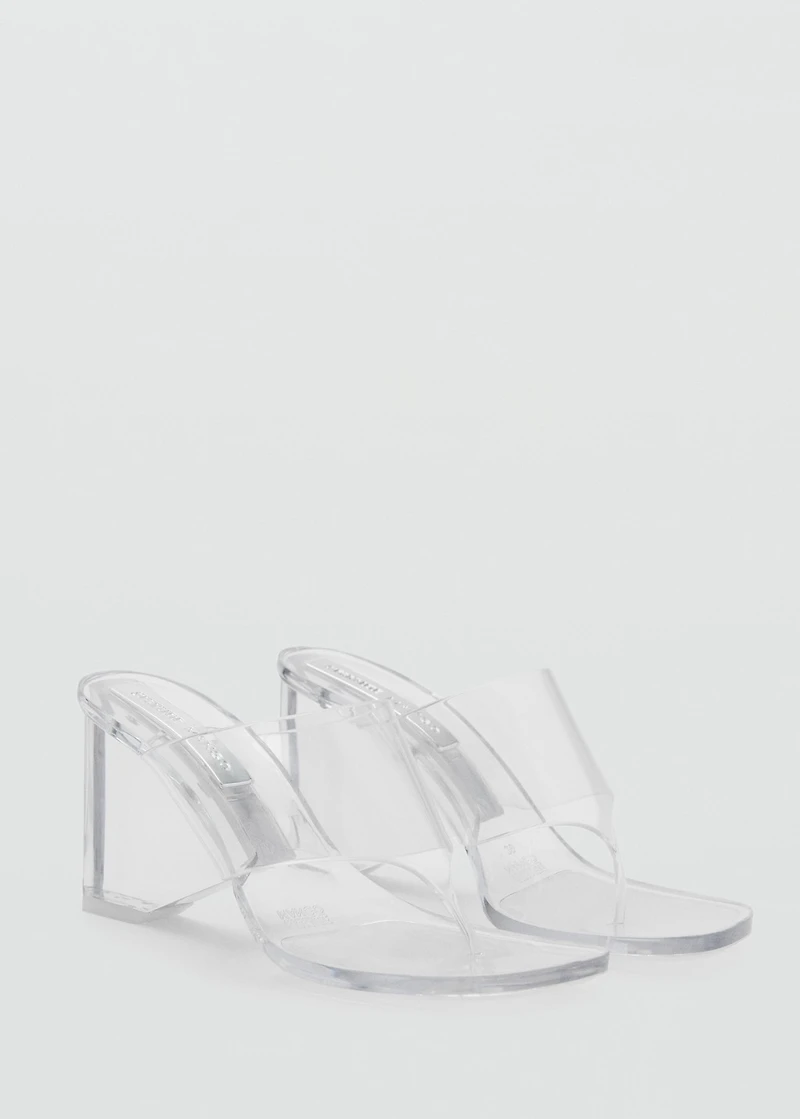 Transparent vinyl wedge sandals