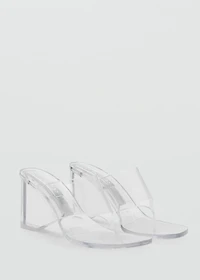 Transparent vinyl wedge sandals