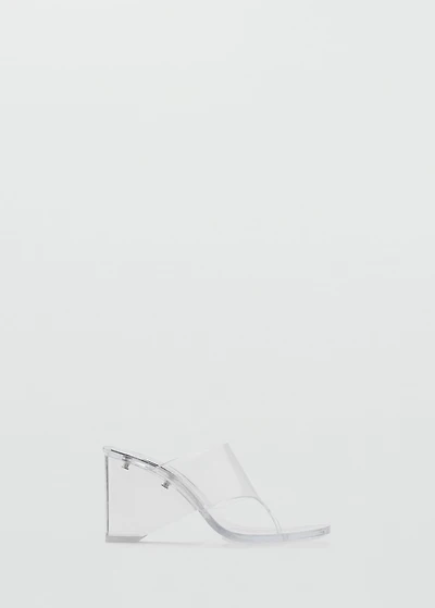 Transparent vinyl wedge sandals