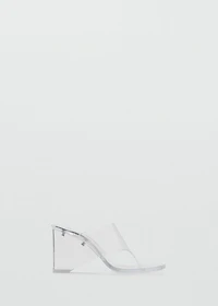 Transparent vinyl wedge sandals