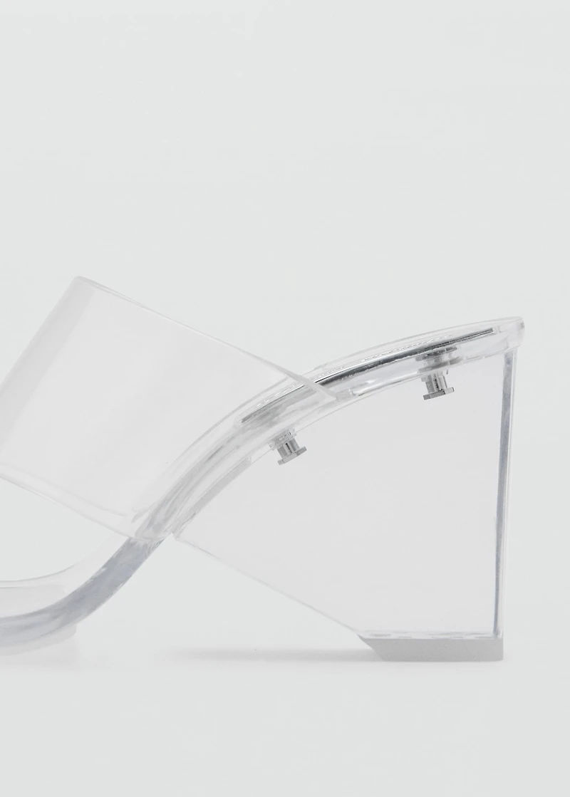 Transparent vinyl wedge sandals