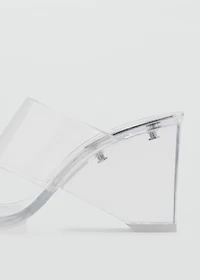 Transparent vinyl wedge sandals