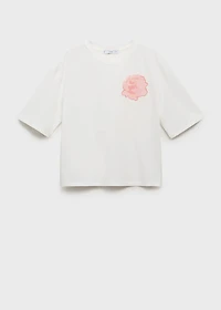 Cotton t-shirt with flower detail