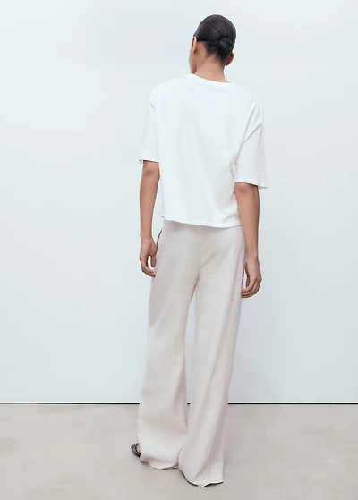 Cotton t-shirt with flower detail