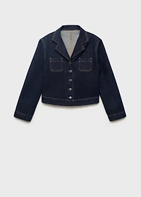 Fitted denim jacket with pockets