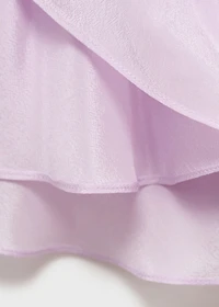 Gathered dress with satin finish