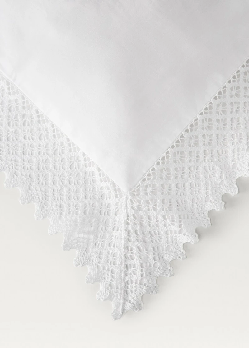 Lace-detail duvet cover for 90 cm bed