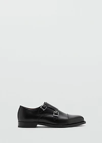 Double buckle leather shoe