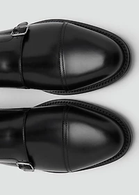 Double buckle leather shoe