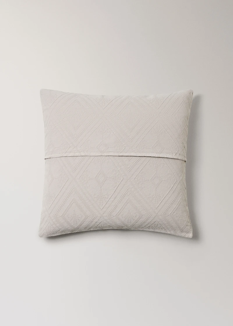 Cotton jacquard rhombus cushion cover 60x60 cm