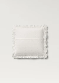 Cotton bed cushion cover with ruffle finish 50x50 cm