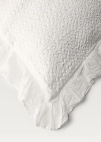 Cotton bed cushion cover with ruffle finish 50x50 cm