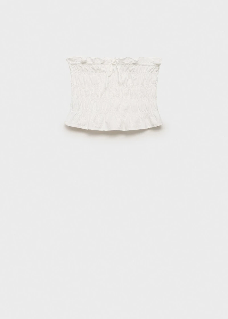 Embroidered crop top