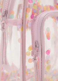 Transparent confetti backpack