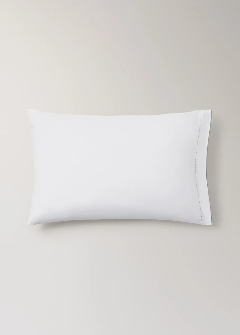 Two 200-thread count percale cotton pillowcases 50x75cm