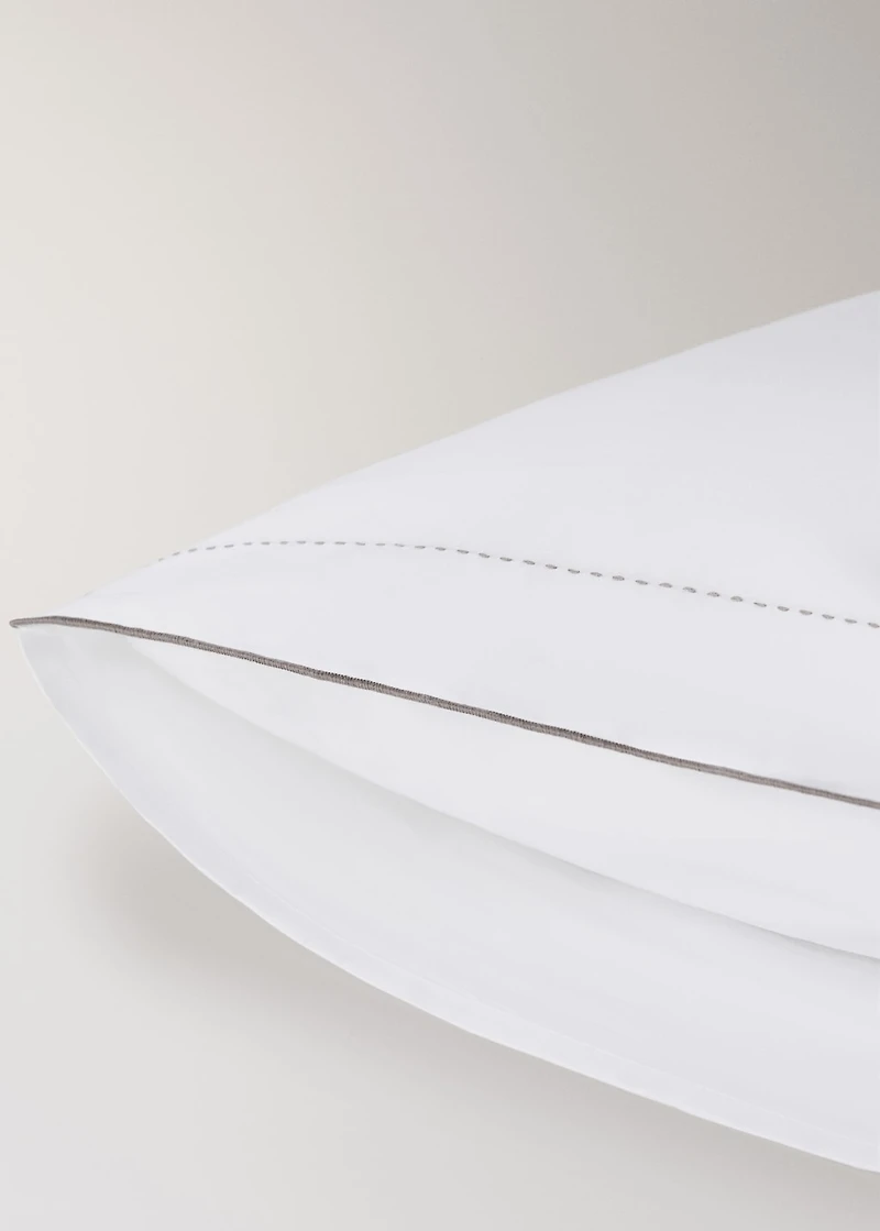 Two 200-thread count percale cotton pillowcases 50x75cm