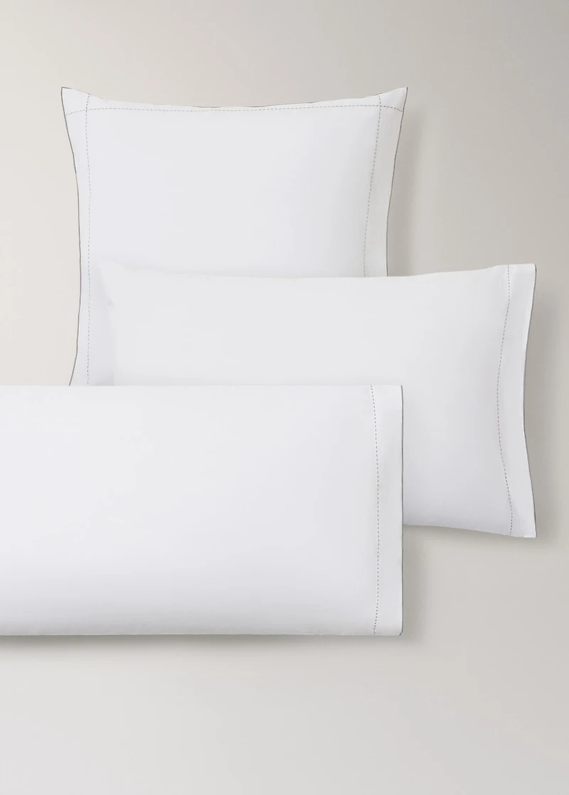 Two 200-thread count percale cotton pillowcases 60x60 cm