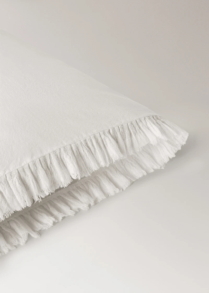 Percale cotton pillowcase with gauze ruffle 45x110 cm