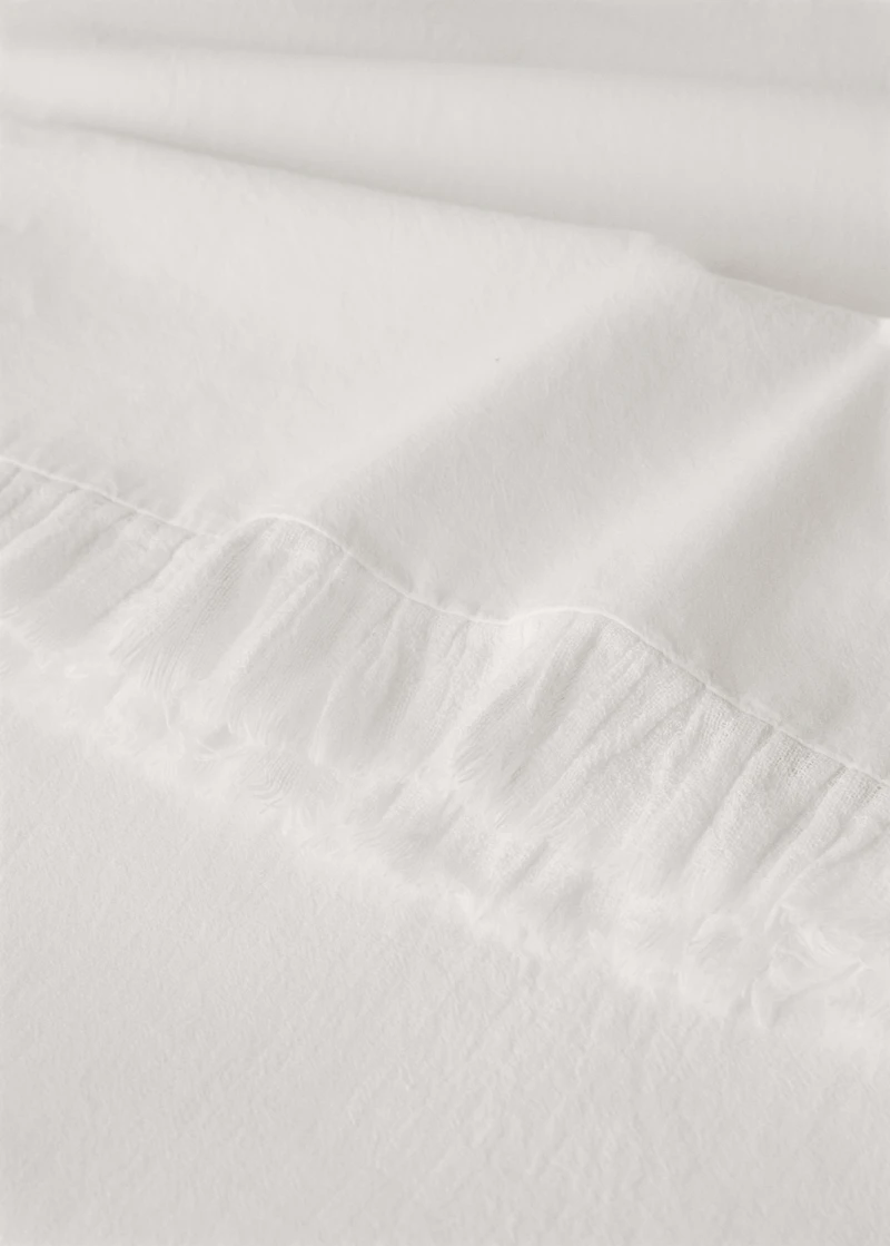 Percale cotton pillowcase with gauze ruffle 45x110 cm