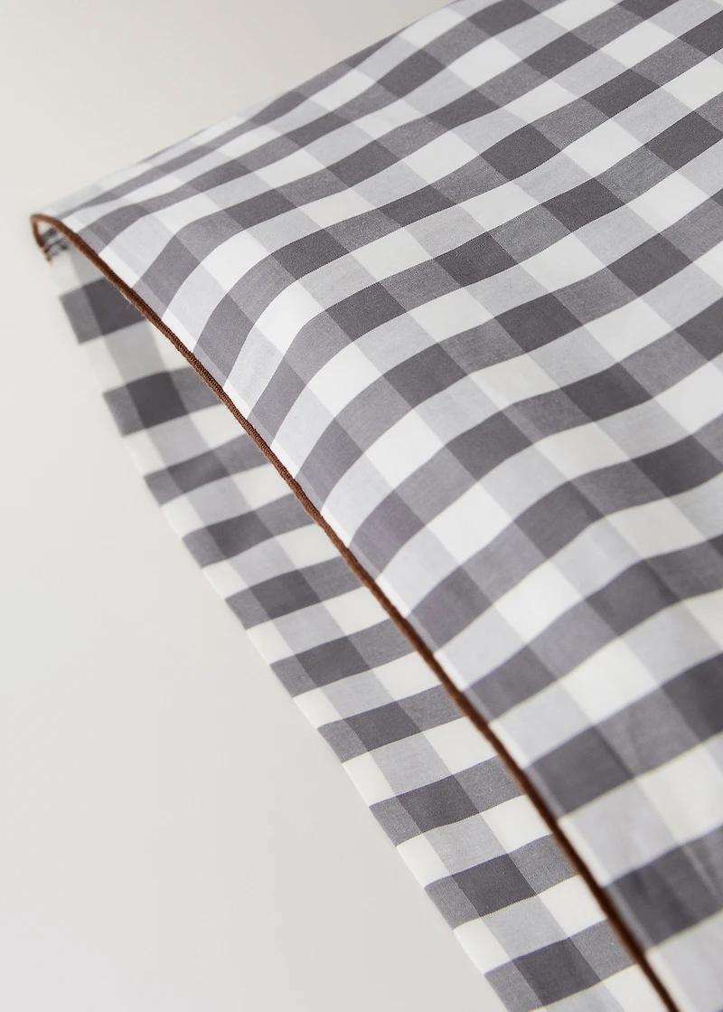 Percale cotton gingham check pillowcase 45x110 cm
