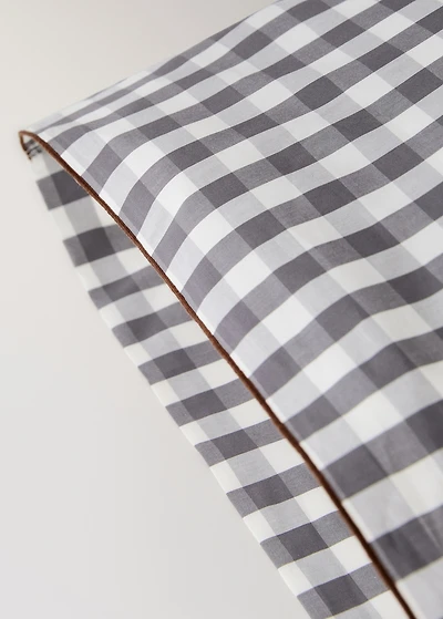 Percale cotton gingham check pillowcase 45x110 cm