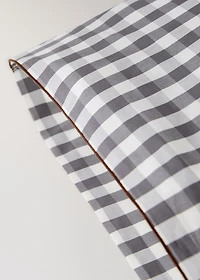 Percale cotton gingham check pillowcase 45x110 cm