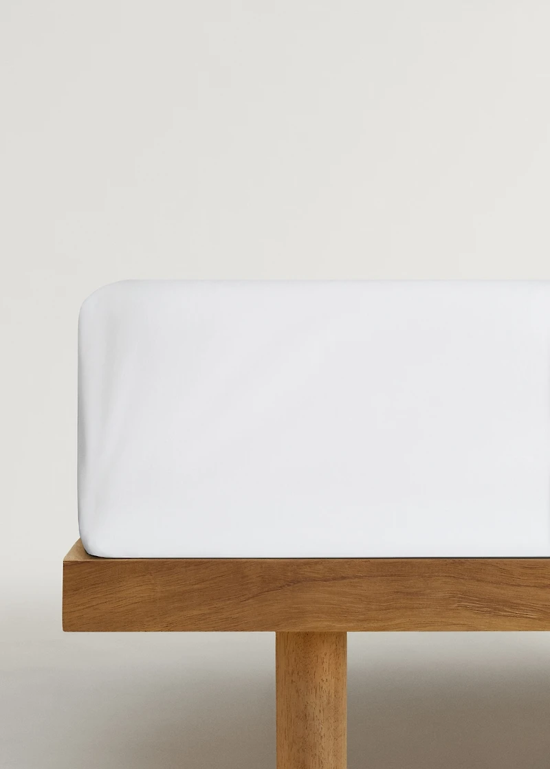 Percale cotton fitted sheet for 135/140 cm bed