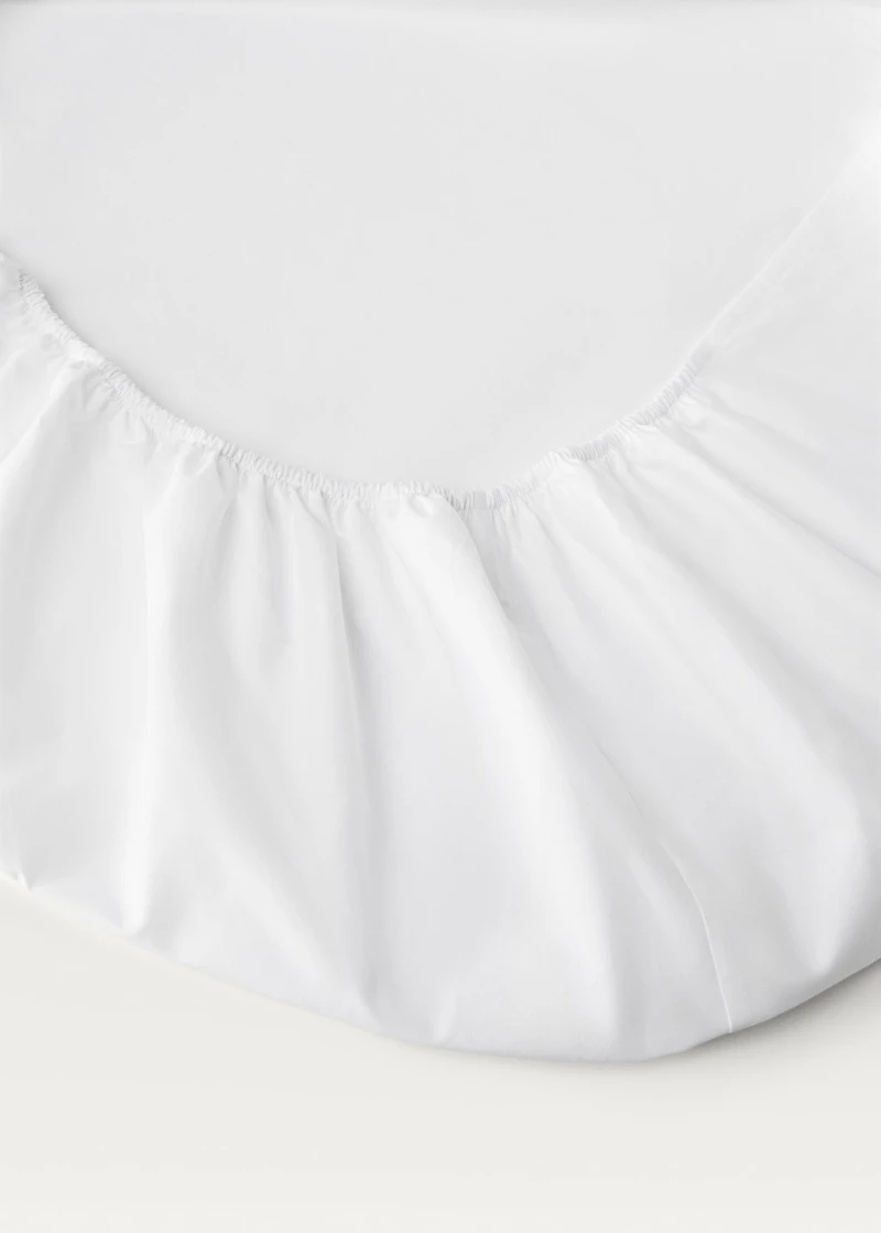 Percale cotton fitted sheet for 135/140 cm bed