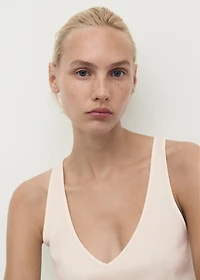 Cotton V-neck tank top