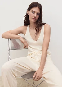 Cotton V-neck tank top