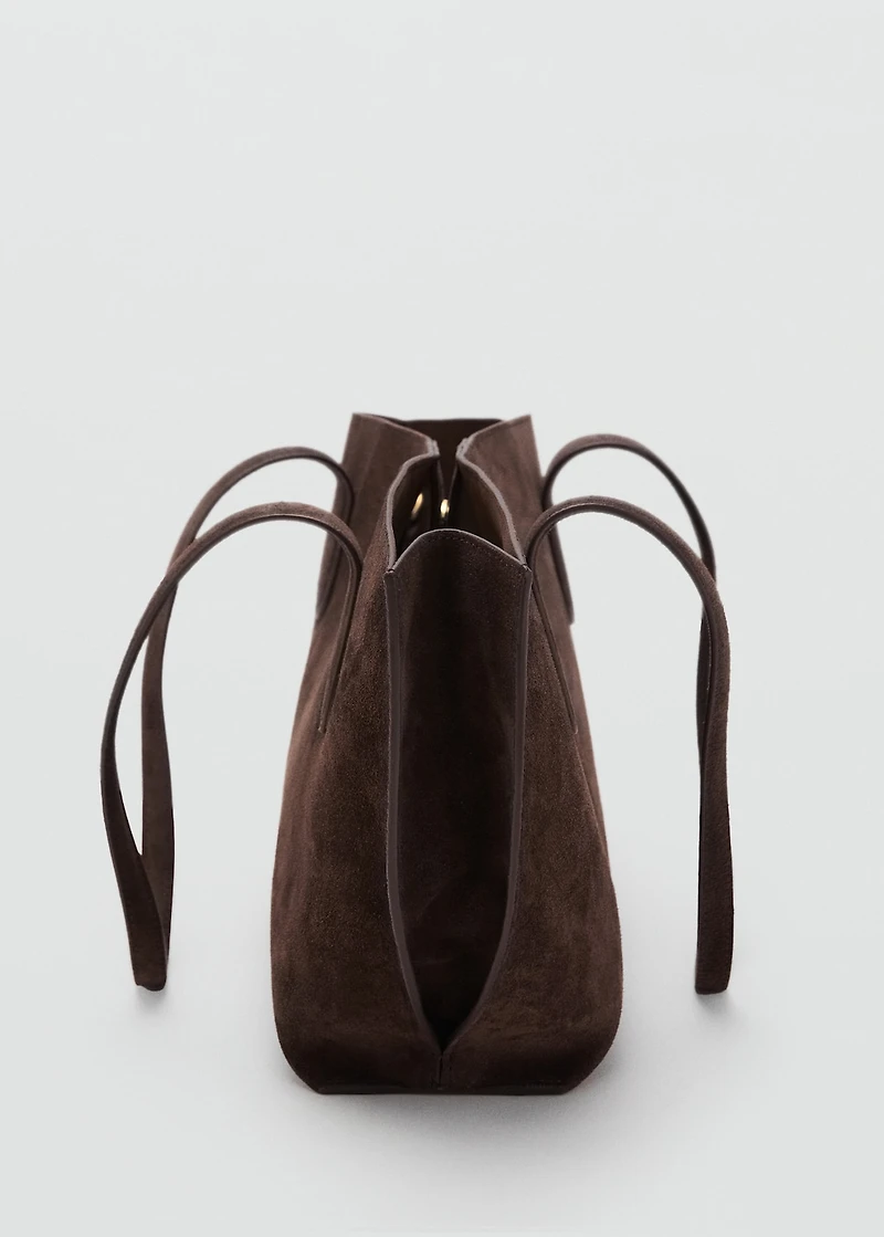 Suede mini shopper bag