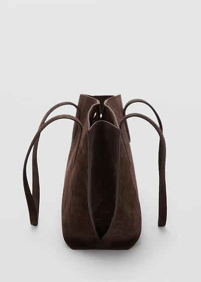 Suede mini shopper bag