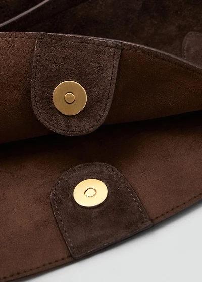 Suede mini shopper bag