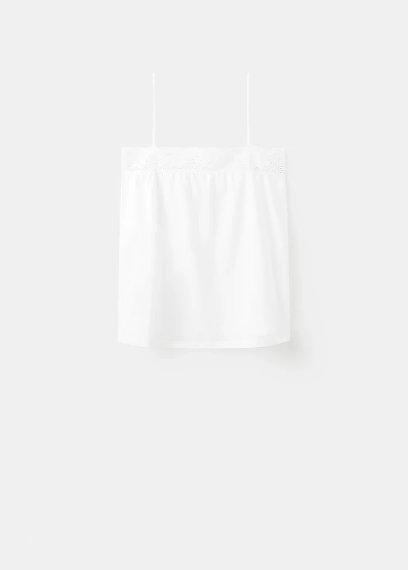 Cotton top with lace straps