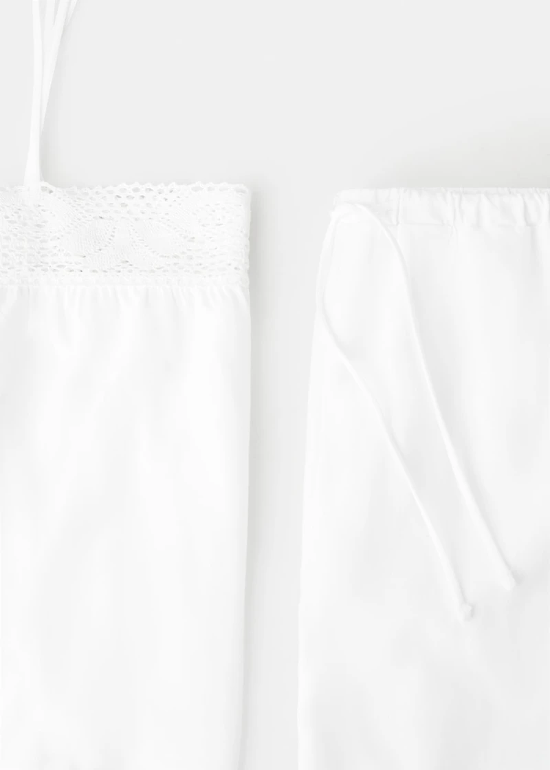 Cotton top with lace straps